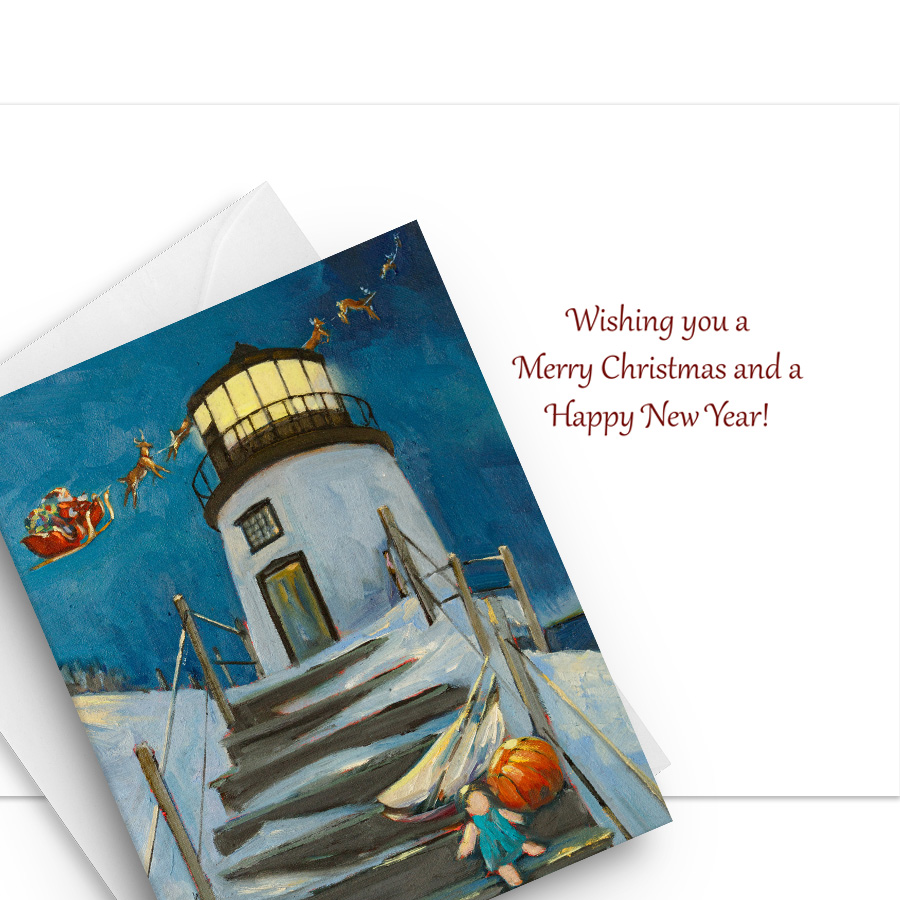 Christmas Cards Featuring Owls Head Lighthouse Artwork To Benefit Alf 