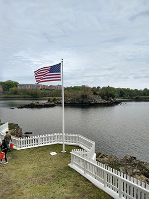 Old Glory flying proudly on the island. 