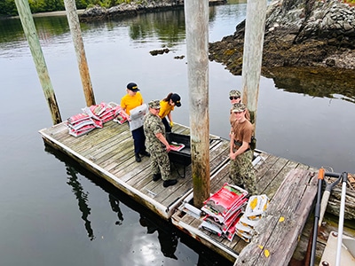 Sea Cadets working at Pomham Rocks